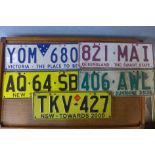 Five Australian car registration plates