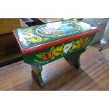 A painted bargeware style stool