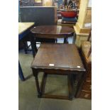 An Edward VII mahogany occasional table, an oak barleytwist occasional table and two chairs