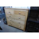 A Victorian pine chest of drawers