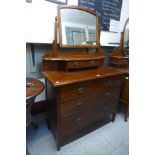 An Edward VII inlaid mahogany dressing table