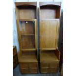 Two Nathan teak free standing wall cabinets