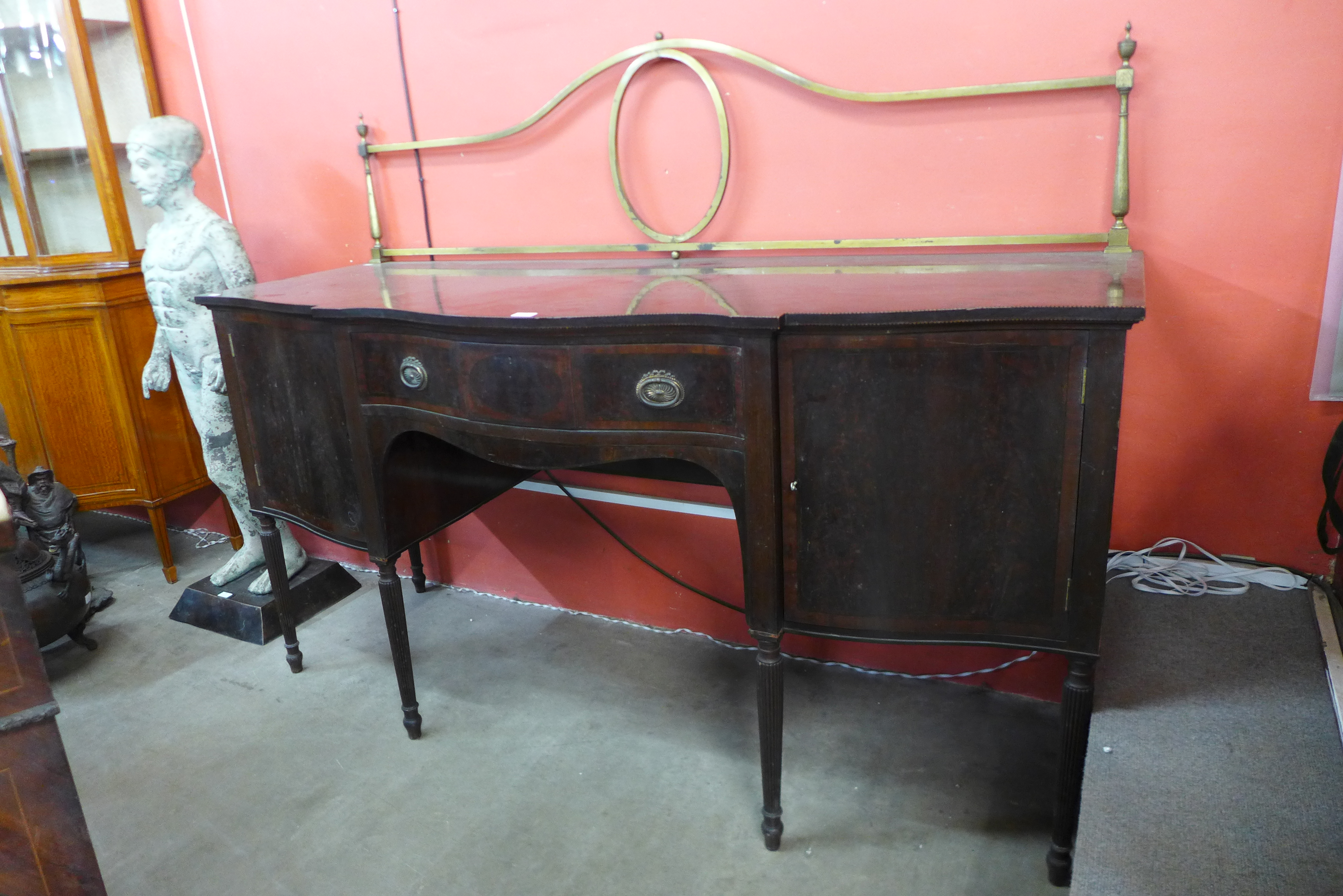 An Edward VII Maple & Co. inlaid mahogany serpentine sideboard - Image 2 of 2