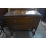 An oak barleytwist chest of drawers