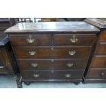 A Victorian stained pine chest of drawers