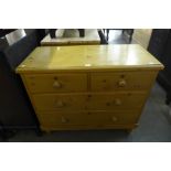 A Victorian pine chest of drawers