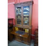 A Victorian walnut secretarie bookcase, bearing Reece & Son Bespoke Tailoring inscription to