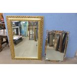 A gilt framed mirror and one other