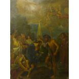 Italian School, the baptism of Jesus by John the Baptist, oil on copper, 16 x 21cms