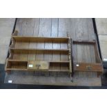 Two oak wall shelves