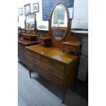 An Edward VII inlaid mahogany dressing table