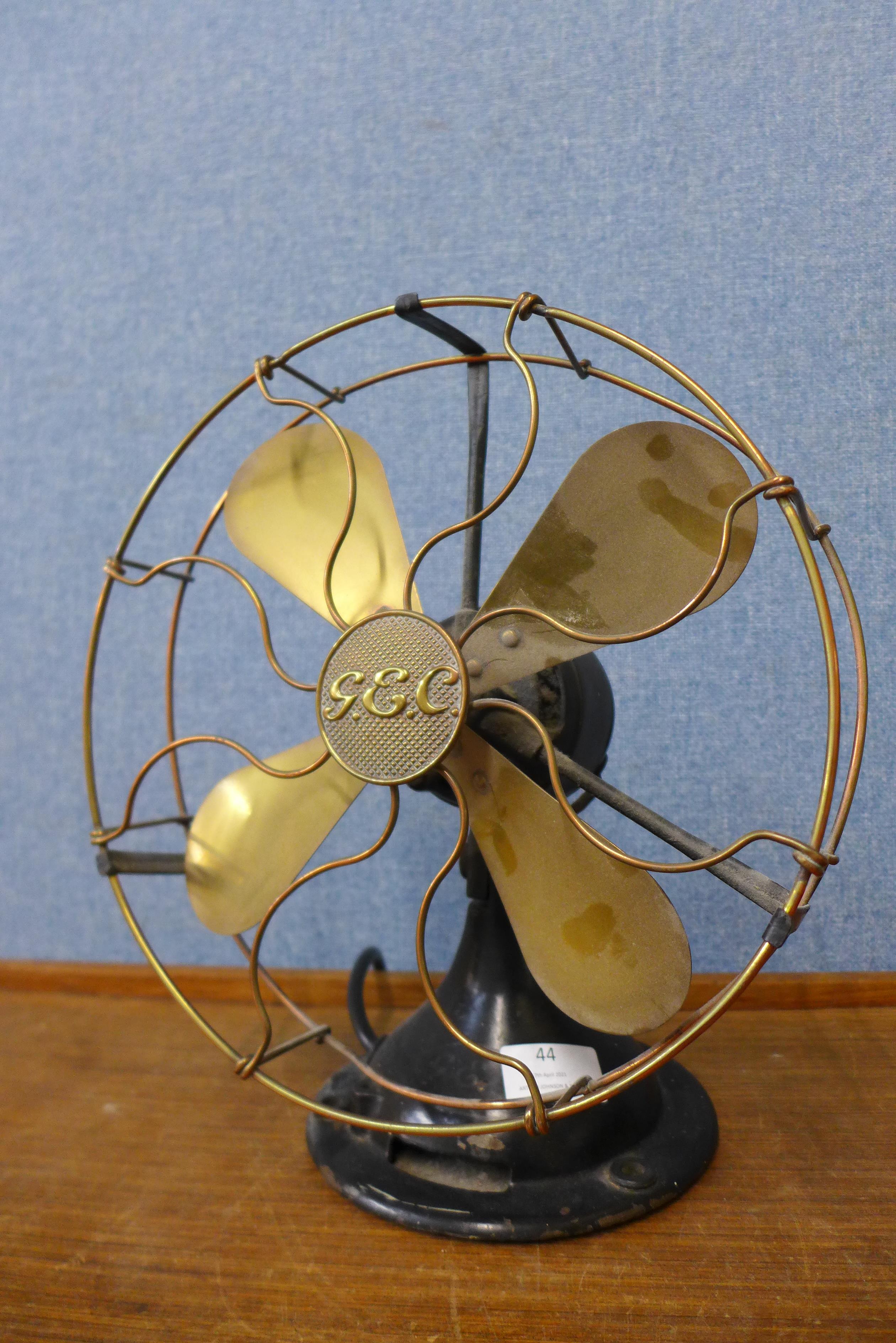 A 1940's GEC metal desk fan