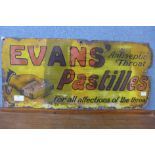 An Evans Pastilles enamelled sign