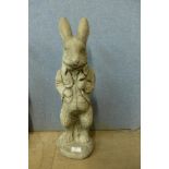 A concrete garden figure of Peter Rabbit, 53cm