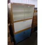 A vintage 1960's painted kitchen cabinet