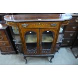 An Edward VII painted mahogany side cabinet a/f