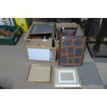 Two boxes of assorted picture frames, approximately 54