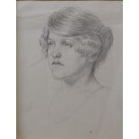 English School, two portraits, pencil sketches on paper, unframed