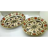 Two Royal Crown Derby 1128 pattern dishes, 26cm