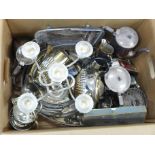 A box of silver plated items **PLEASE NOTE THIS LOT IS NOT ELIGIBLE FOR POSTING AND PACKING**