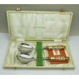 A pair of Royal Crown Derby Imari salad servers, boxed