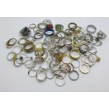 A collection of 100 Dress rings