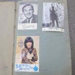 A scrap book/autograph album including Bob Monkhouse, Gene Pitney and footballers Bobby Robson, Paul