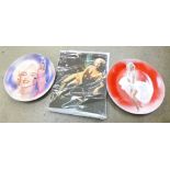 Eight Marilyn Monroe photographs and two collectors plates