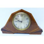 An inlaid Art Deco mantel clock