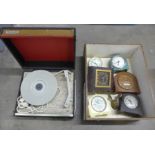 A record player and electric clocks **PLEASE NOTE THIS LOT IS NOT ELIGIBLE FOR POSTING AND PACKING**