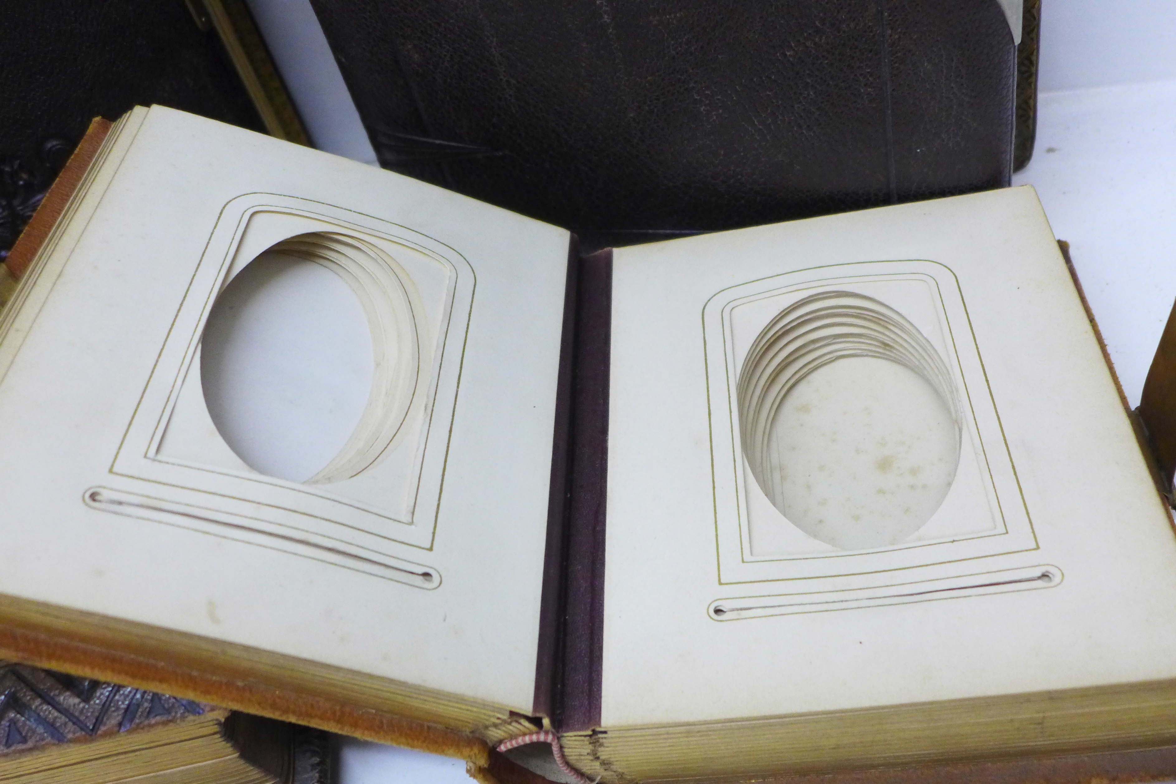 Four Victorian CDV and cabinet card albums (empty) - Image 2 of 10