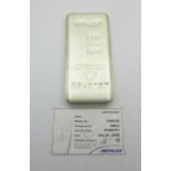 A 'Metalor 1 Kilo Silver 999.0', 1kg pure silver ingot/bar, with certificate, K345757