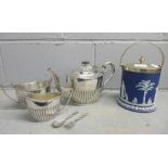 A Wedgwood biscuit barrel and plated items **PLEASE NOTE THIS LOT IS NOT ELIGIBLE FOR POSTING AND