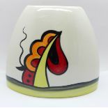 Lorna Bailey pottery, purse vase in the Ravensdale design, height 13cm, signed 'Lorna Bailey' on the