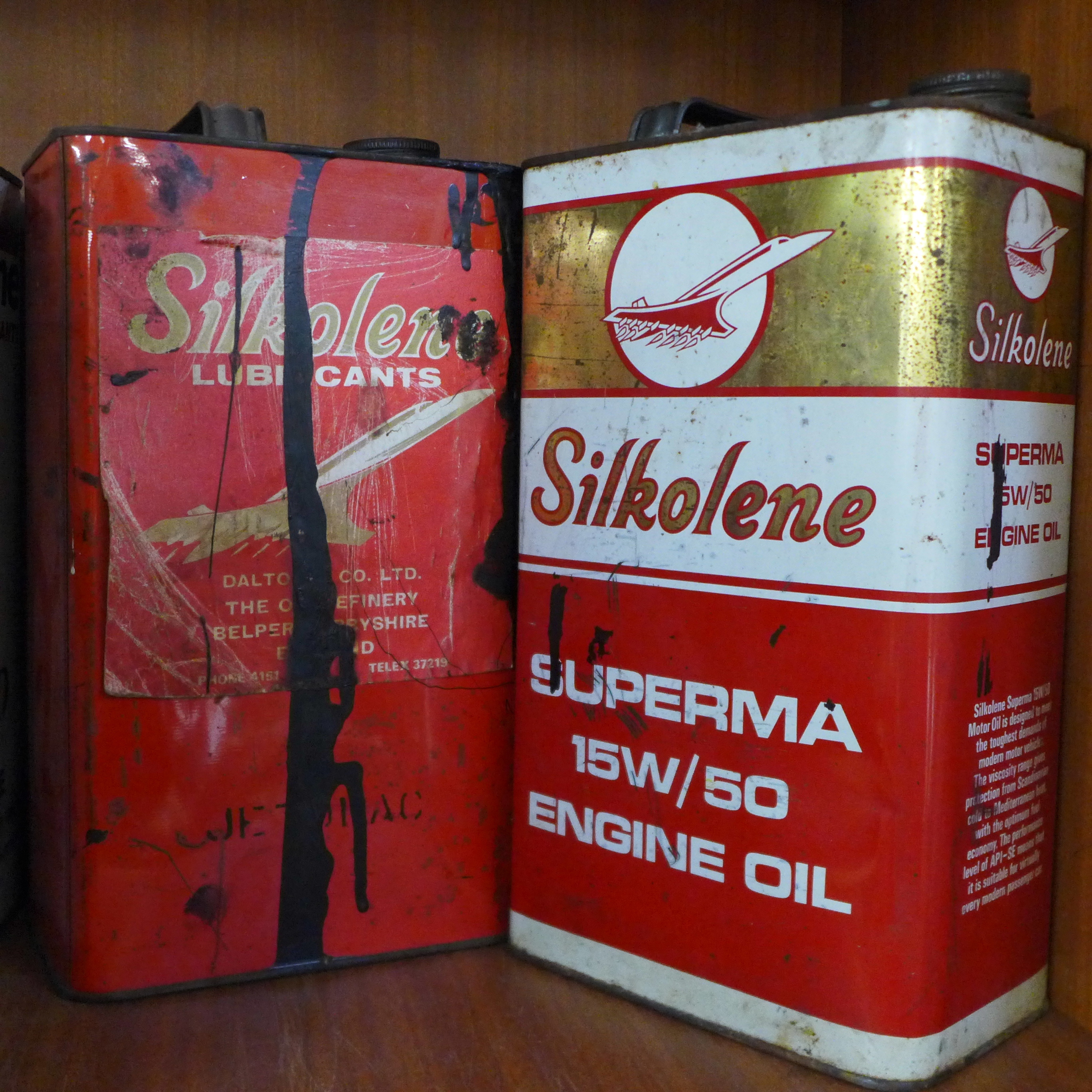 Six oil cans, Silkolene Lubricants and Esso - Image 2 of 2