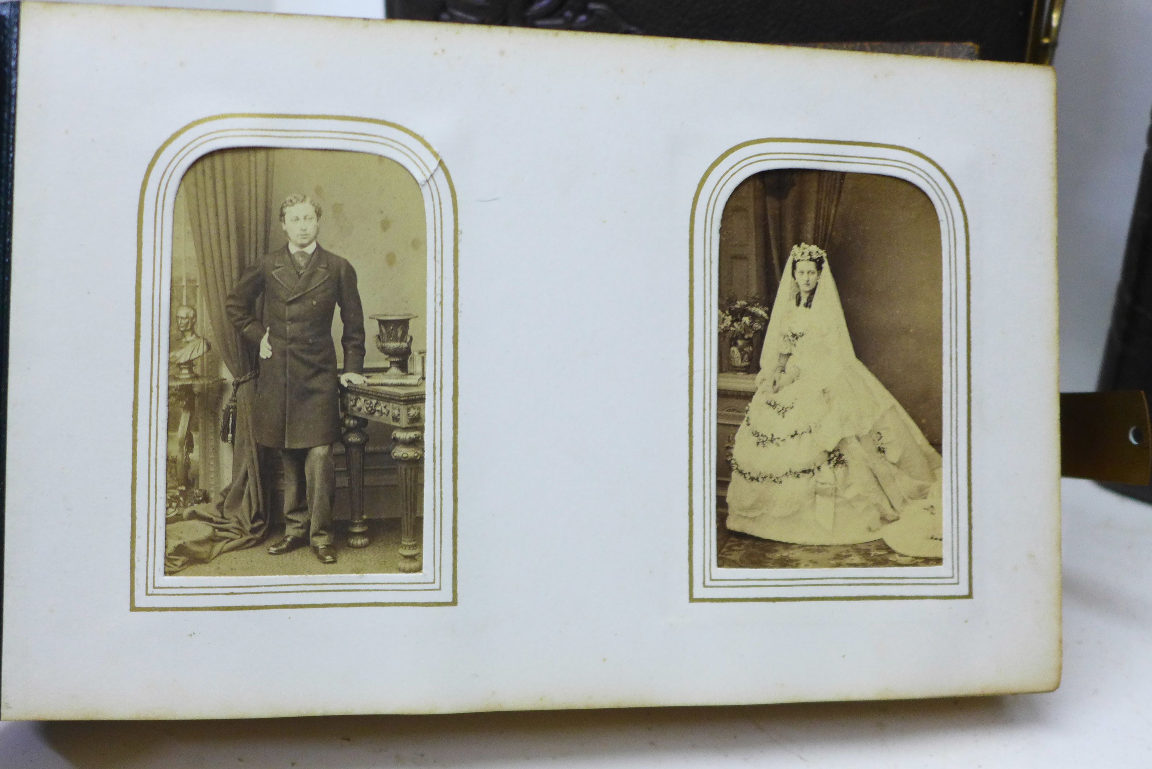 Four Victorian CDV and cabinet card albums (empty) - Image 3 of 10