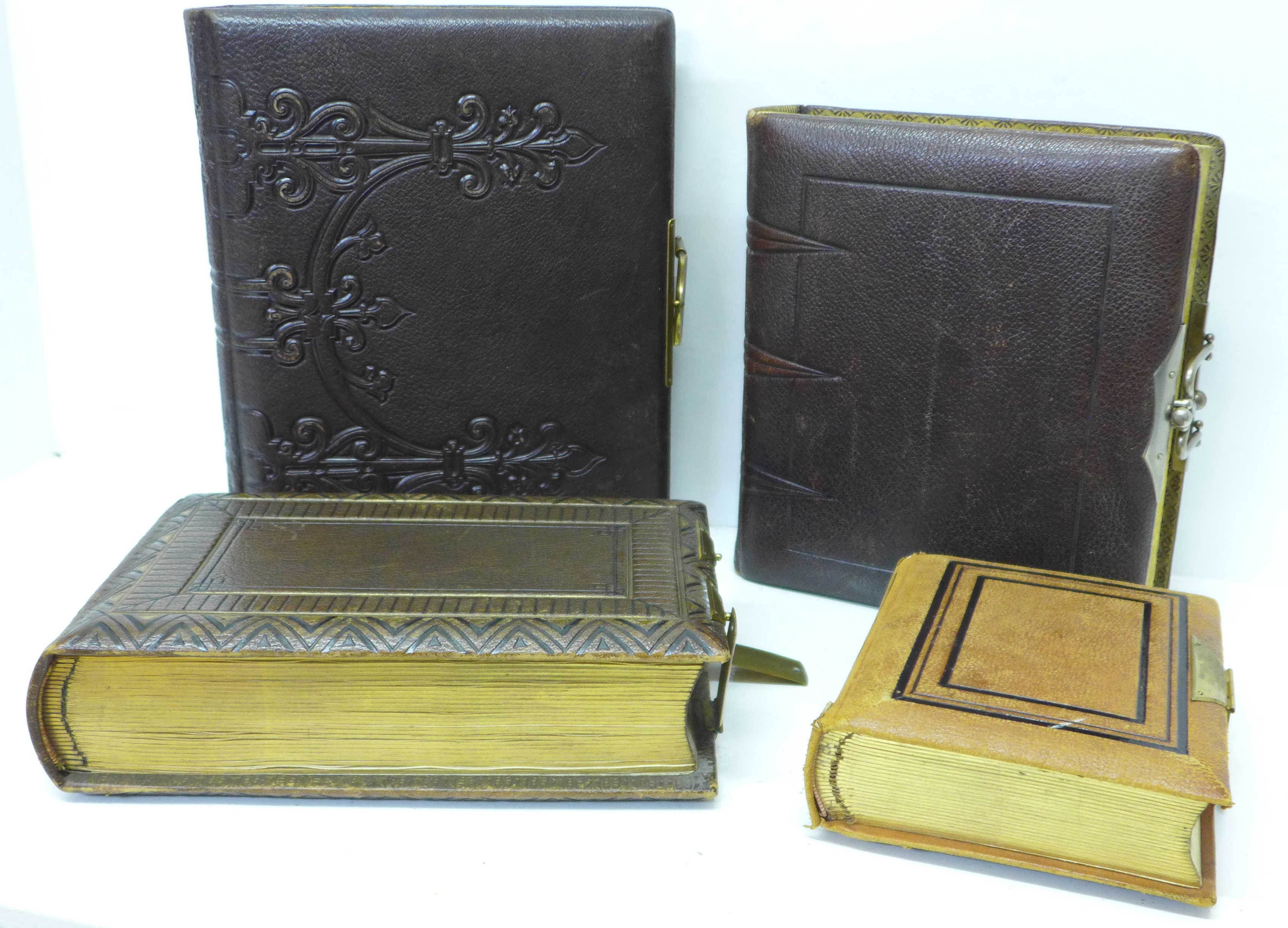 Four Victorian CDV and cabinet card albums (empty)