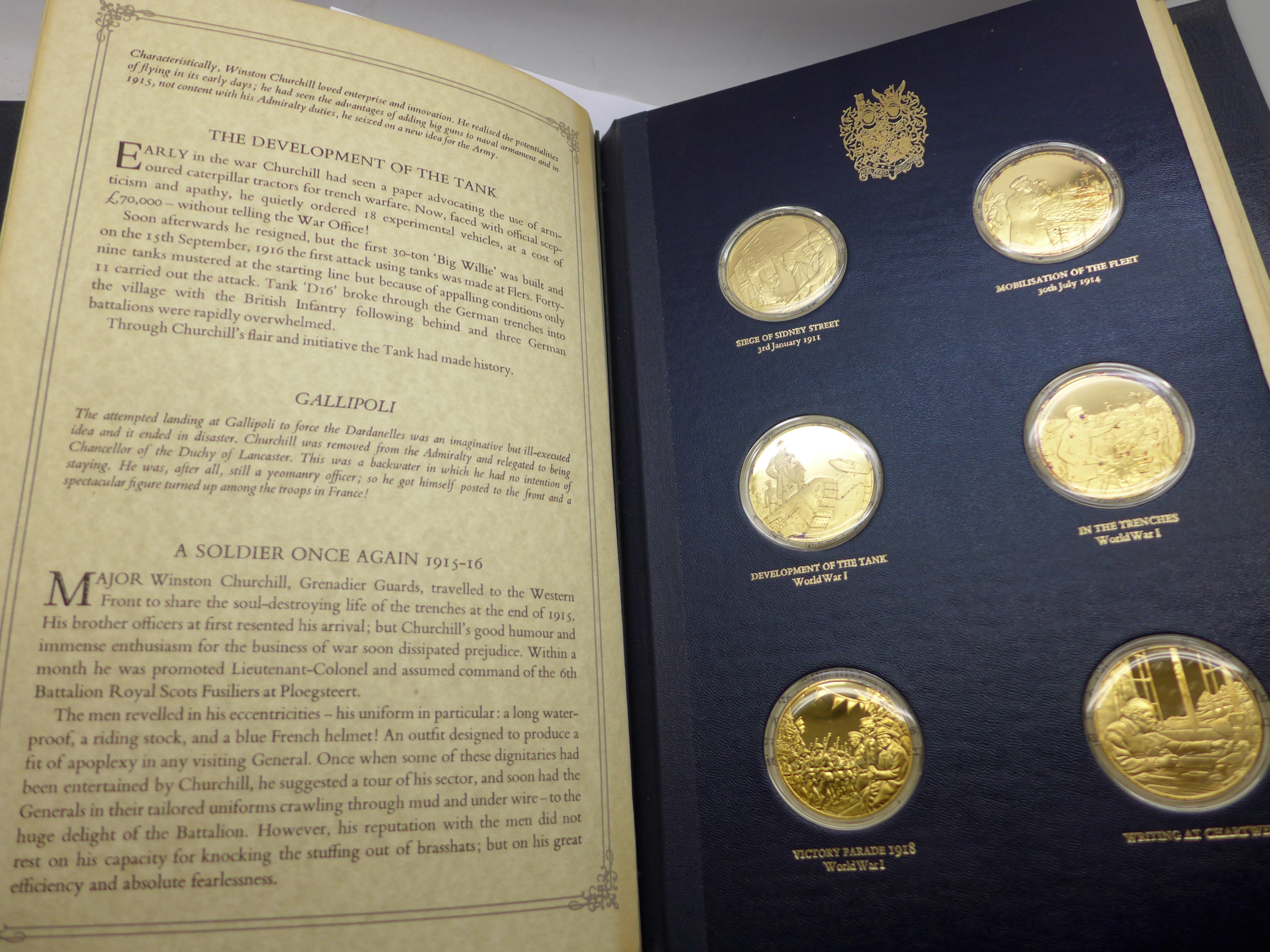 A folder of The Churchill Centenary Medals, minted by John Pinches Medallists Ltd., twenty-four - Image 2 of 4