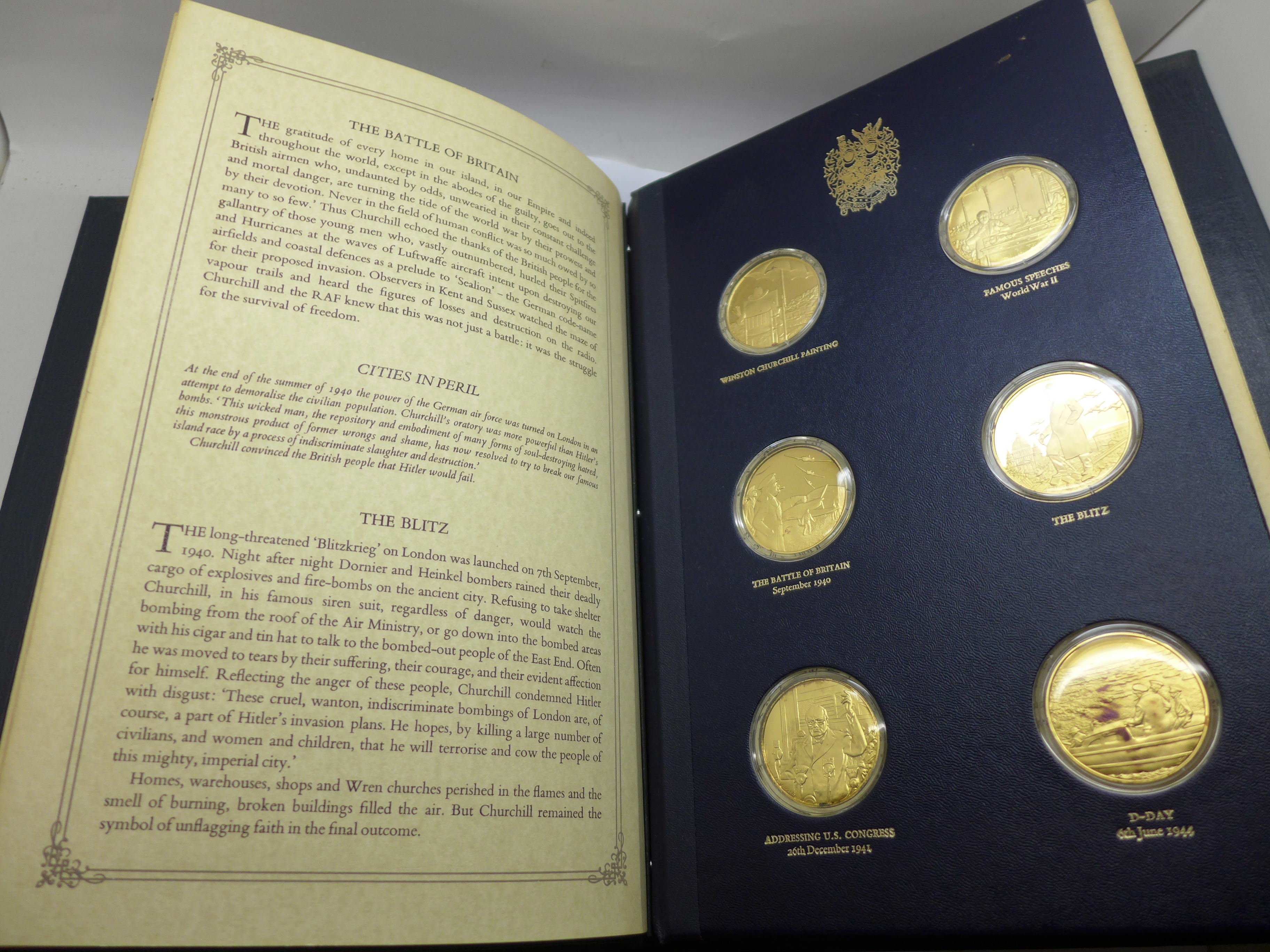 A folder of The Churchill Centenary Medals, minted by John Pinches Medallists Ltd., twenty-four - Image 3 of 4