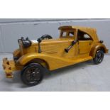 A model of a wooden car