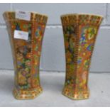 A pair of oriental style vases **PLEASE NOTE THIS LOT IS NOT ELIGIBLE FOR POSTING AND PACKING**