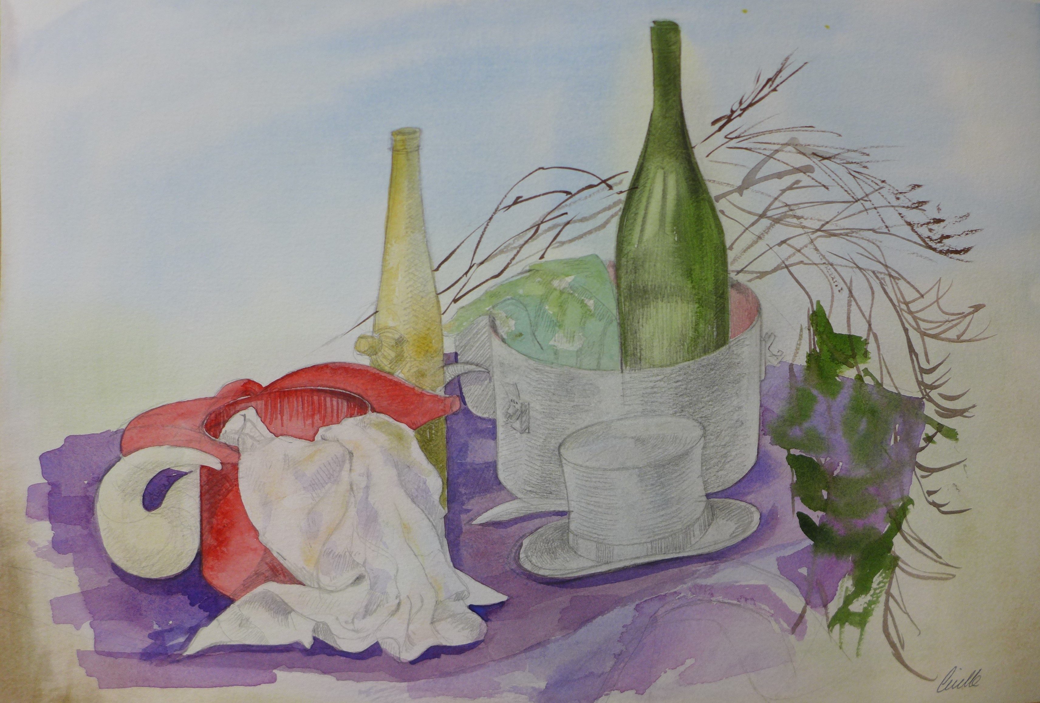 Pamela Guille, two still lifes, watercolour, unframed - Image 2 of 2