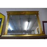 A French style gilt framed overmantel mirror