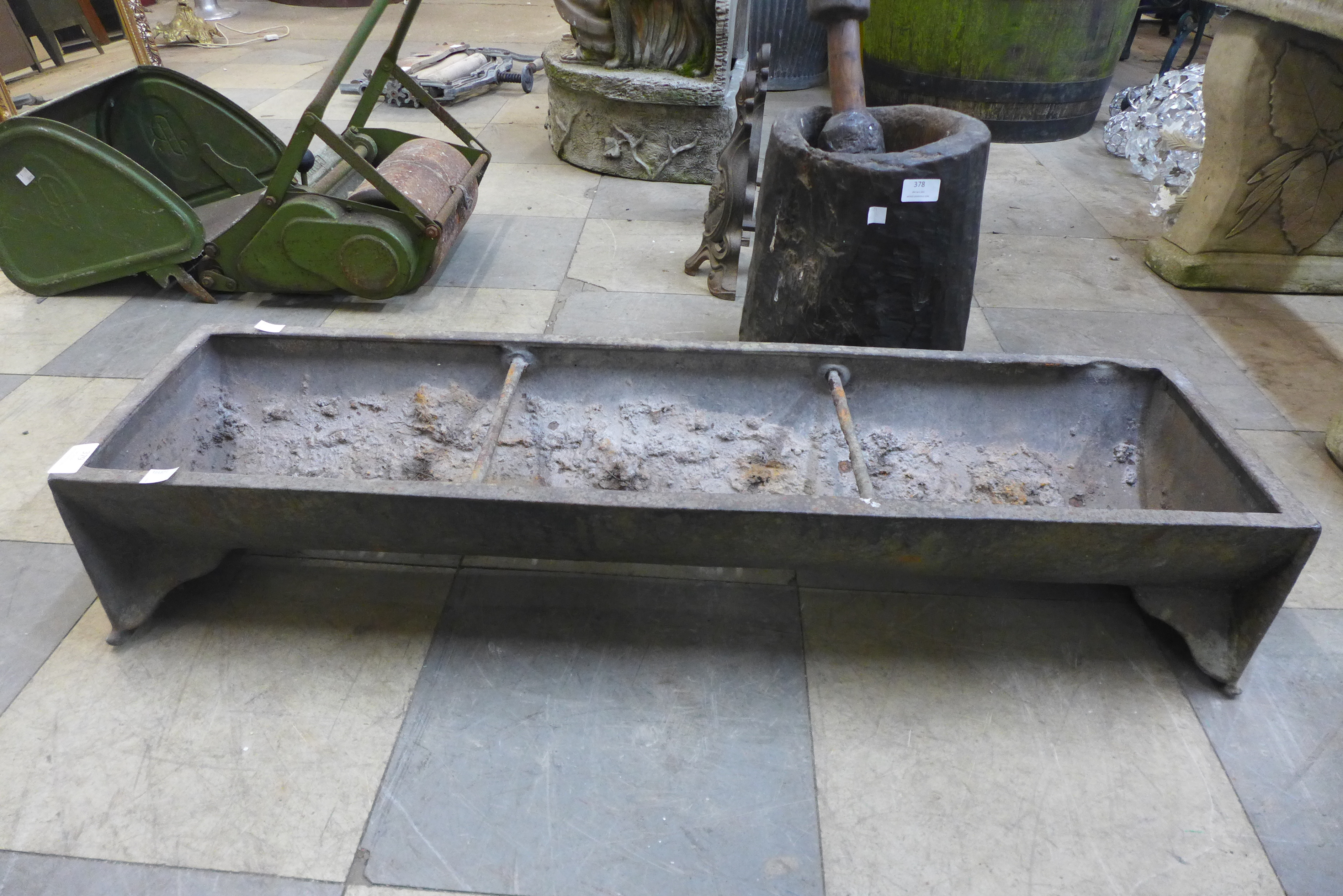 A cast iron trough