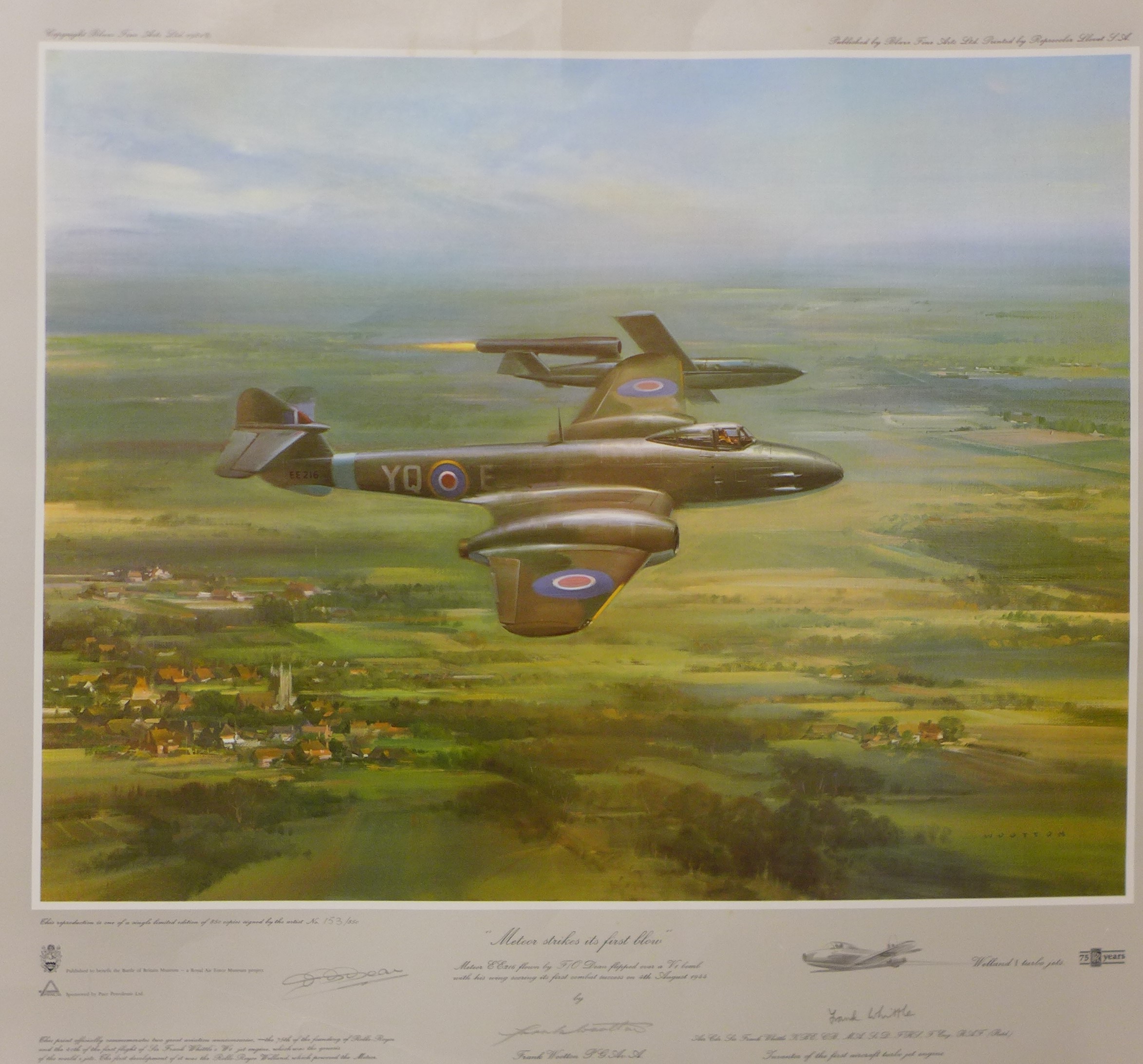 A signed Frank Wooton limited edition print, Meteor Strikes Its First Blow, unframed