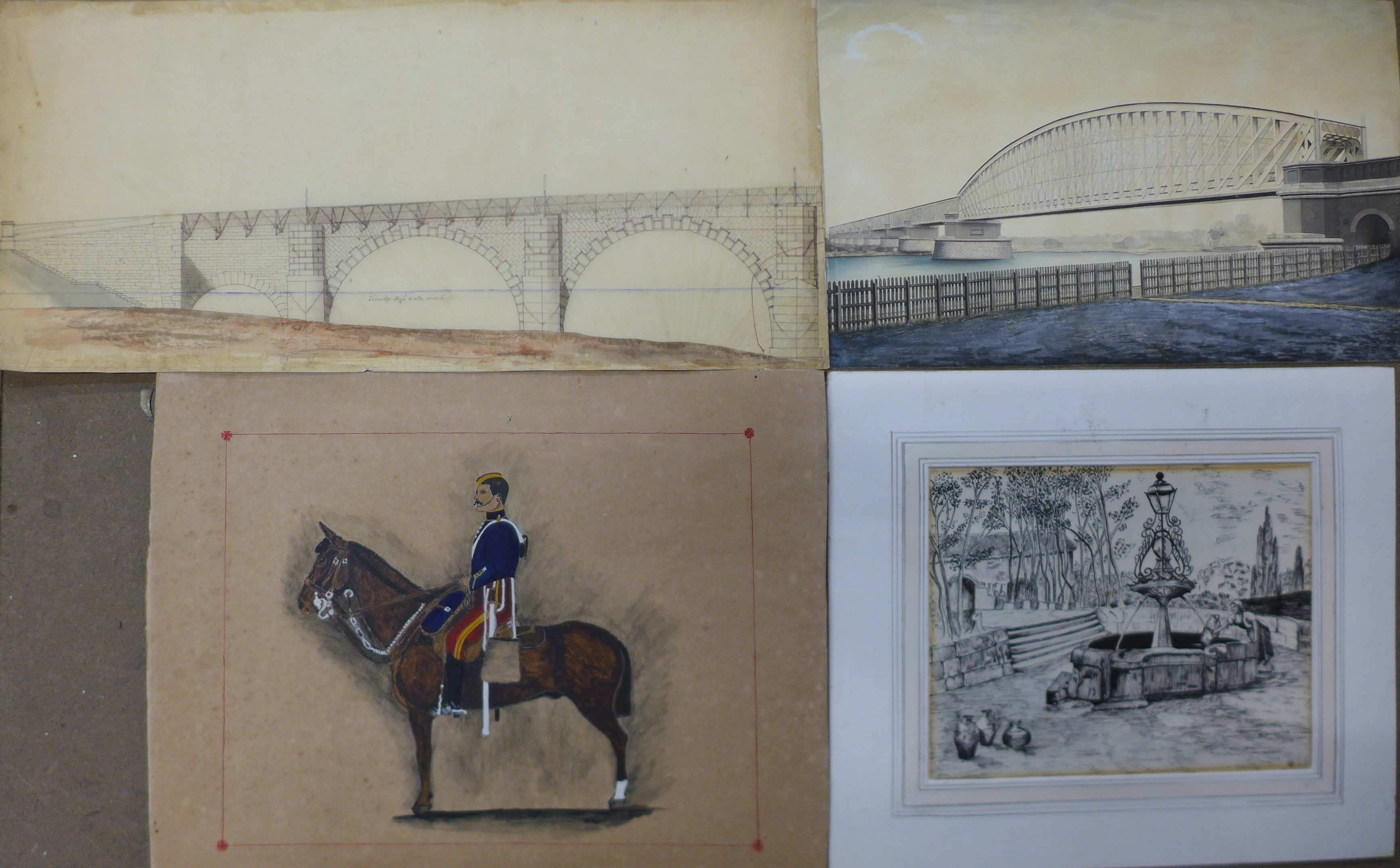 A folio of assorted English School watercolours and drawings