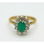 A 9ct gold cluster ring, 3.1g, O