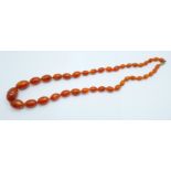 A set of amber beads, 44.4g