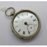 A silver English Lever pocket watch, J.G. Graves, a/f