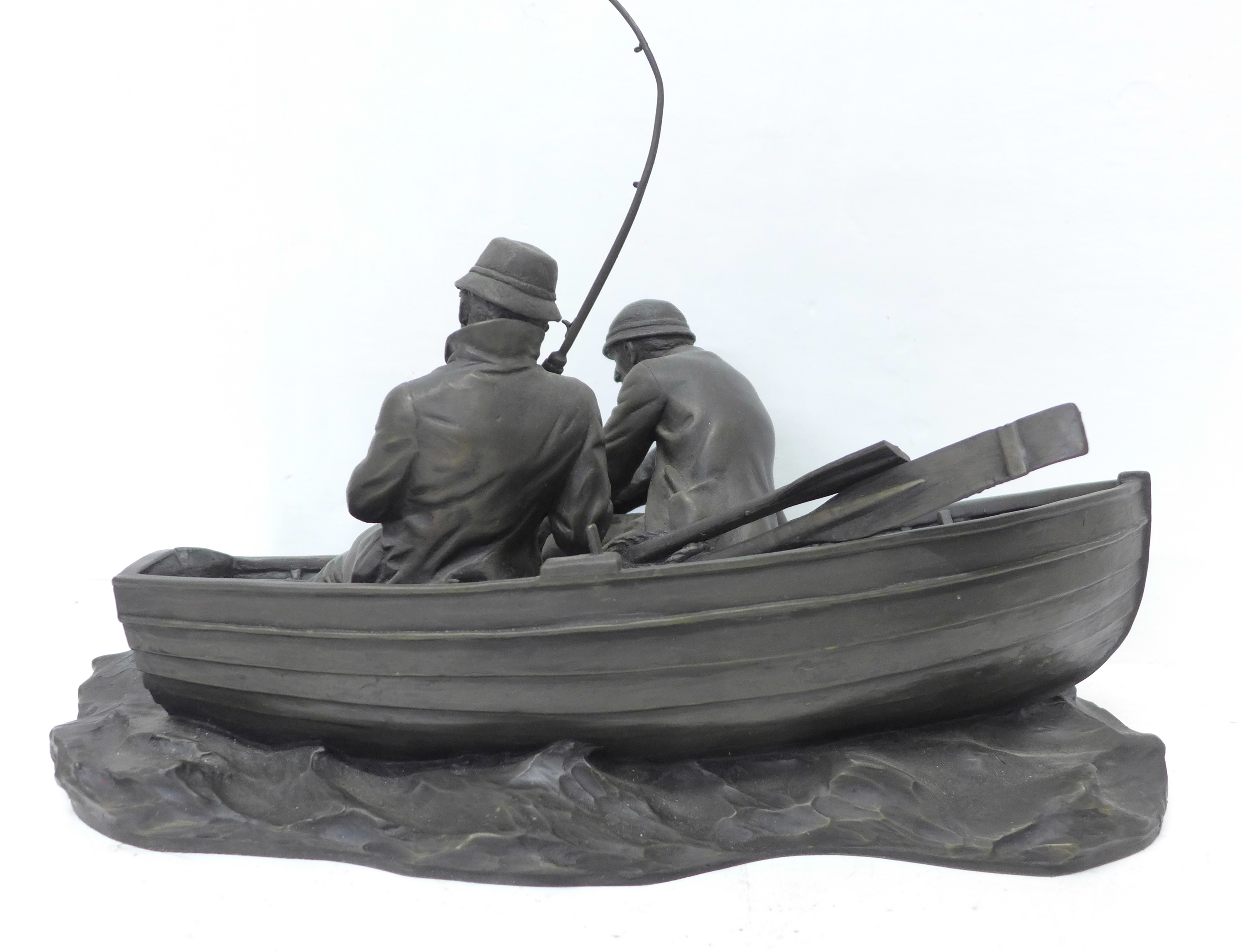 A bronze effect Heredities sculpture, The Anglers, by Roland Chadwick - Bild 5 aus 5